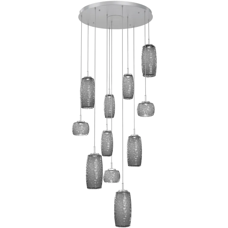 Vessel LED Classic Silver Multi-Pendant Ceiling Light in 3000K LED, Smoke