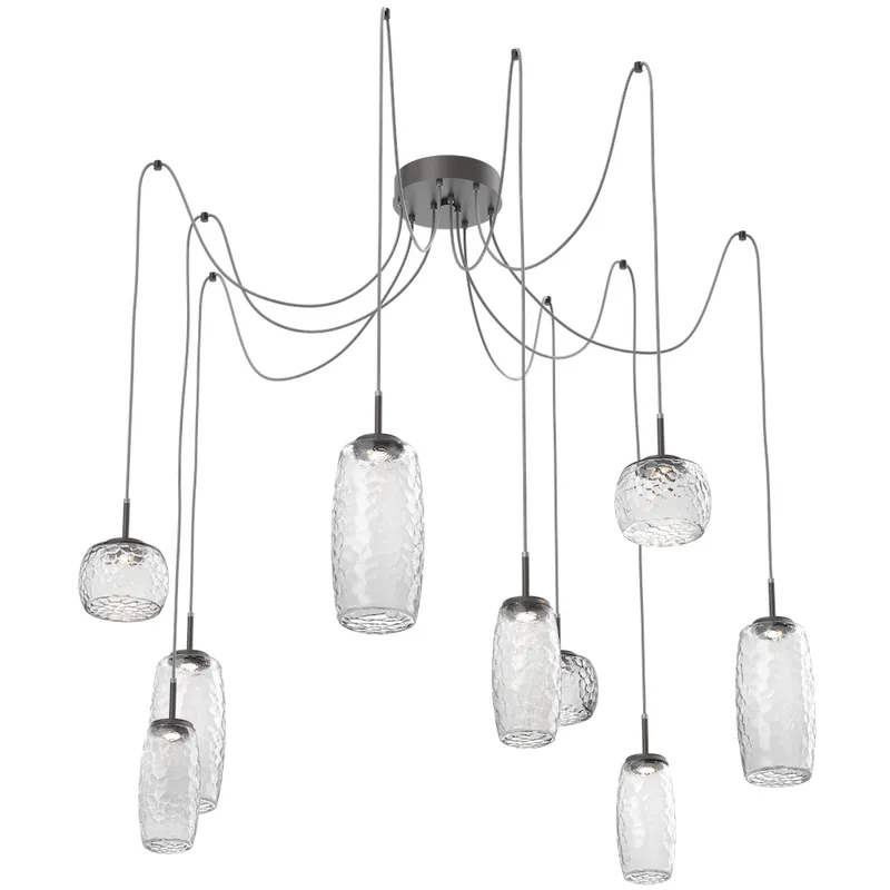 Vessel LED 15.2 inch Graphite Swag Multi-Pendant Ceiling Light in Clear, 2700K LED