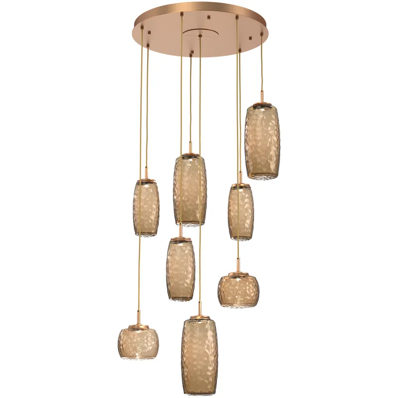Vessel LED Novel Brass Multi-Pendant Ceiling Light in Bronze, 2700K LED