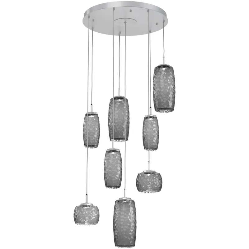 Vessel LED Classic Silver Multi-Pendant Ceiling Light in Smoke, 2700K LED