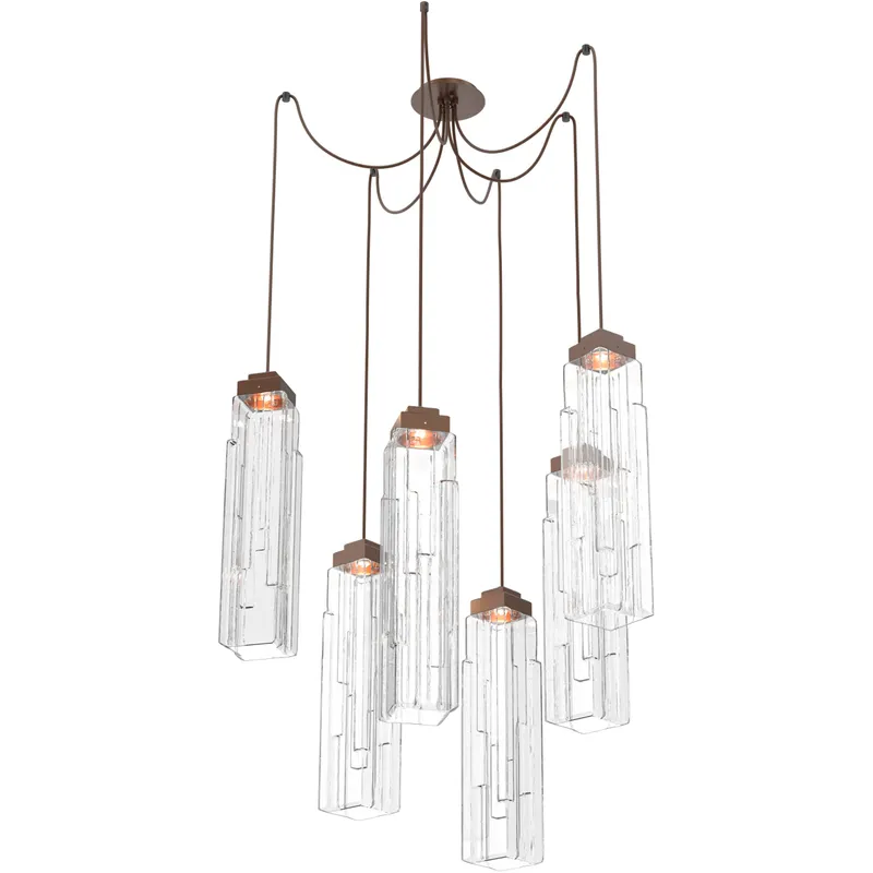 Ledgestone LED 13.5 inch Burnished Bronze Swag Multi-Pendant Ceiling Light in 2700K LED