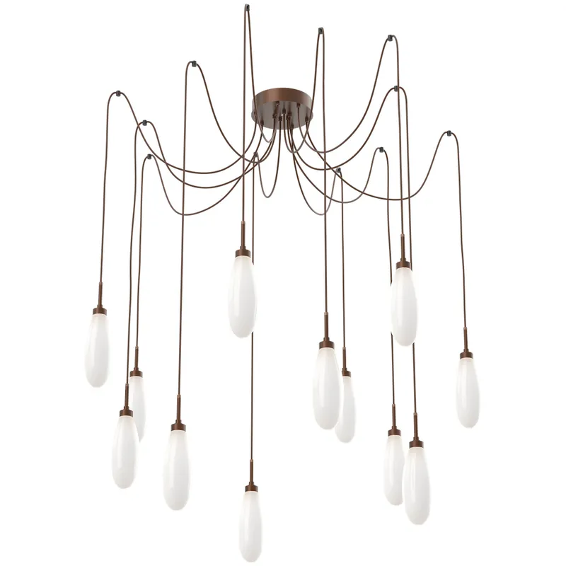 Fiori LED 9 inch Burnished Bronze Swag Multi-Pendant Ceiling Light