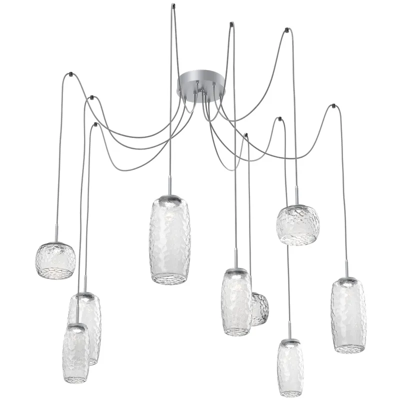 Vessel LED 15.2 inch Classic Silver Swag Multi-Pendant Ceiling Light in 3000K LED, Clear