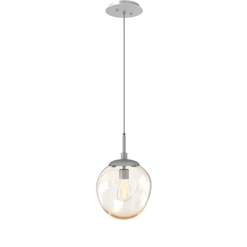 Aster Incandescent 1 Light 10 inch Classic Silver Pendant Ceiling Light in Amber Aster