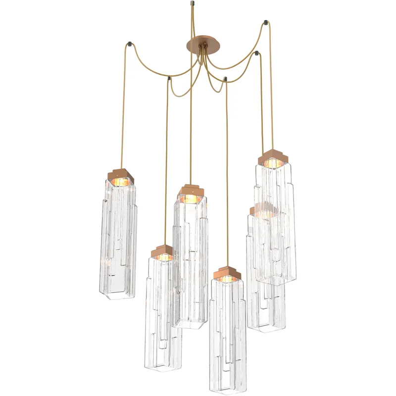 Ledgestone LED 13.5 inch Novel Brass Swag Multi-Pendant Ceiling Light in 3000K LED