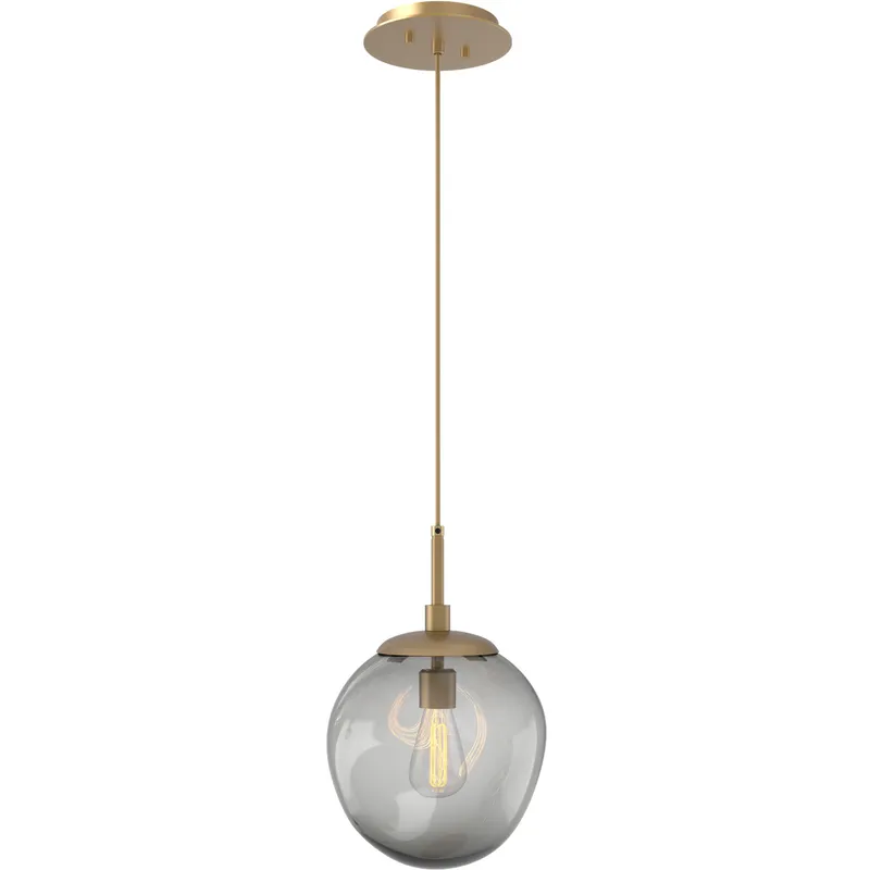 Aster Incandescent 1 Light 10 inch Gilded Brass Pendant Ceiling Light in Smoke Aster