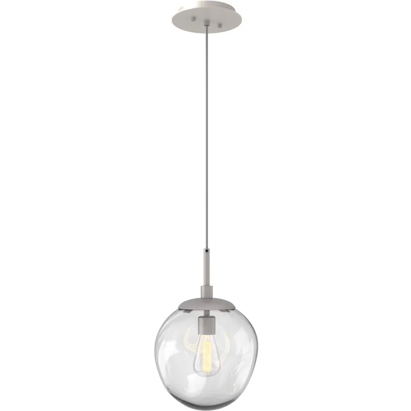Aster Incandescent 1 Light 10 inch Beige Silver Pendant Ceiling Light in Clear Aster, Metallic Beige Silver