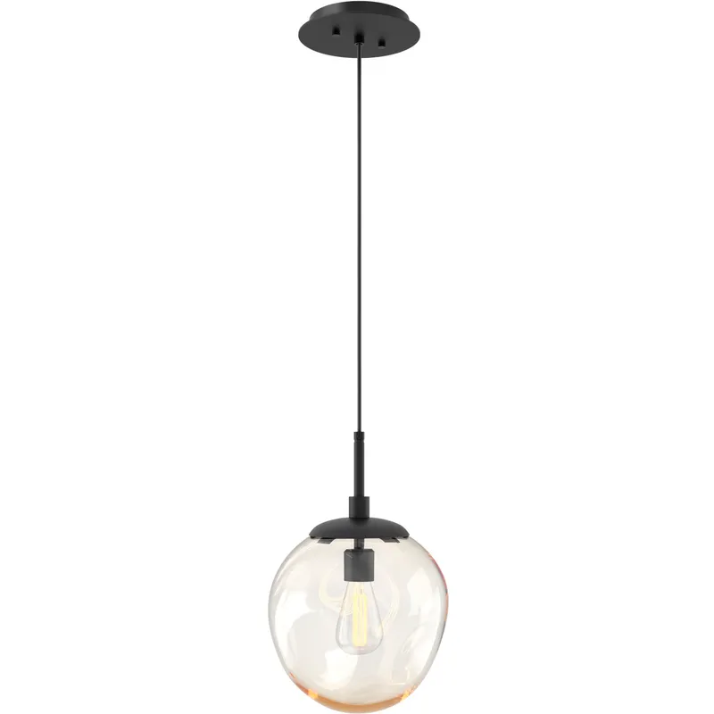 Aster Incandescent 1 Light 10 inch Matte Black Pendant Ceiling Light in Amber Aster