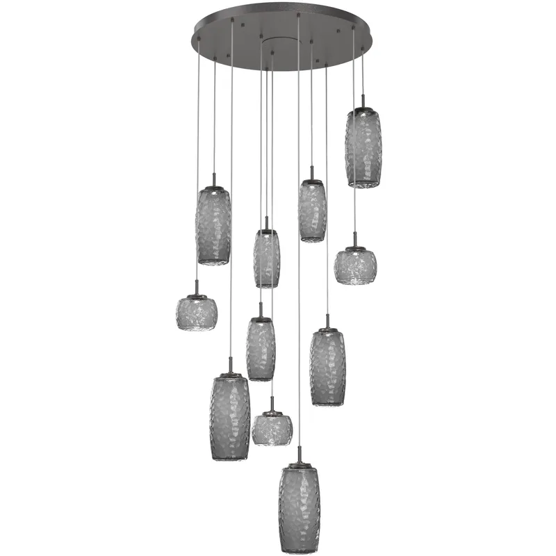 Vessel LED Graphite Multi-Pendant Ceiling Light in Smoke, 2700K LED