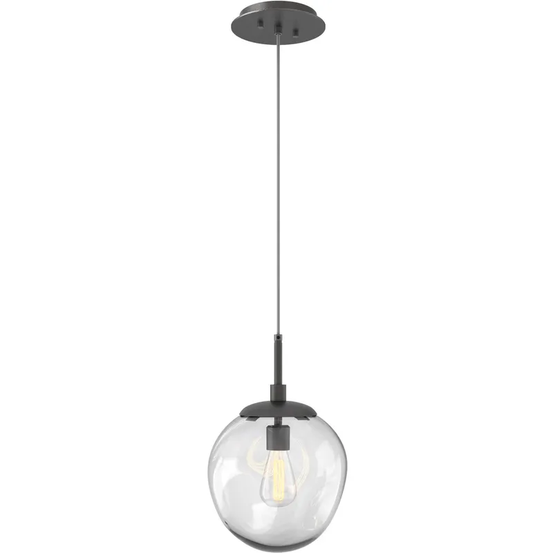 Aster Incandescent 1 Light 10 inch Graphite Pendant Ceiling Light in Clear Aster