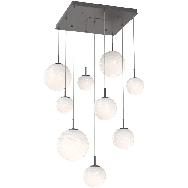 Gaia LED Graphite Multi-Pendant Ceiling Light in 3000K LED, Opal White