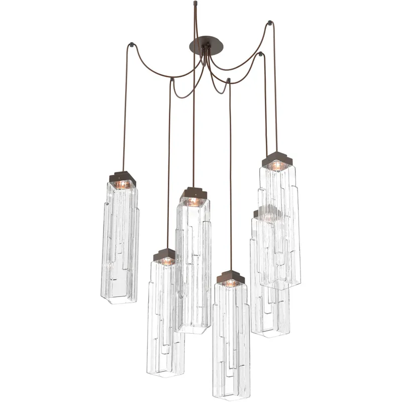 Ledgestone LED 13.5 inch Flat Bronze Swag Multi-Pendant Ceiling Light in 2700K LED