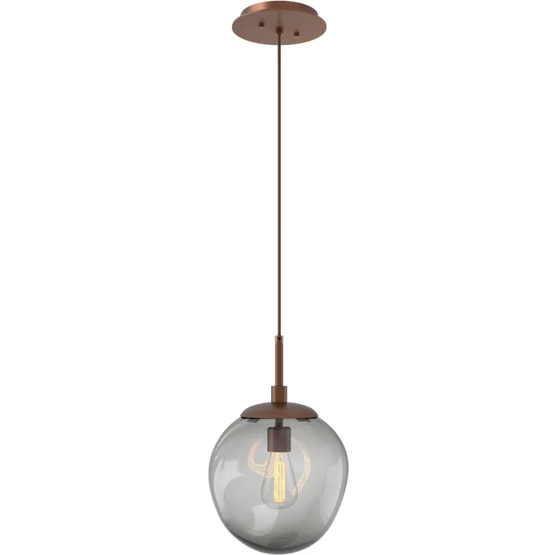 Aster Incandescent 1 Light 10 inch Burnished Bronze Pendant Ceiling Light in Smoke Aster