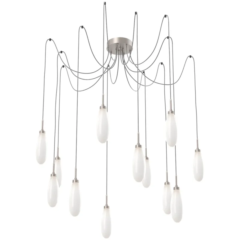 Fiori LED 9 inch Metallic Beige Silver Swag Multi-Pendant Ceiling Light