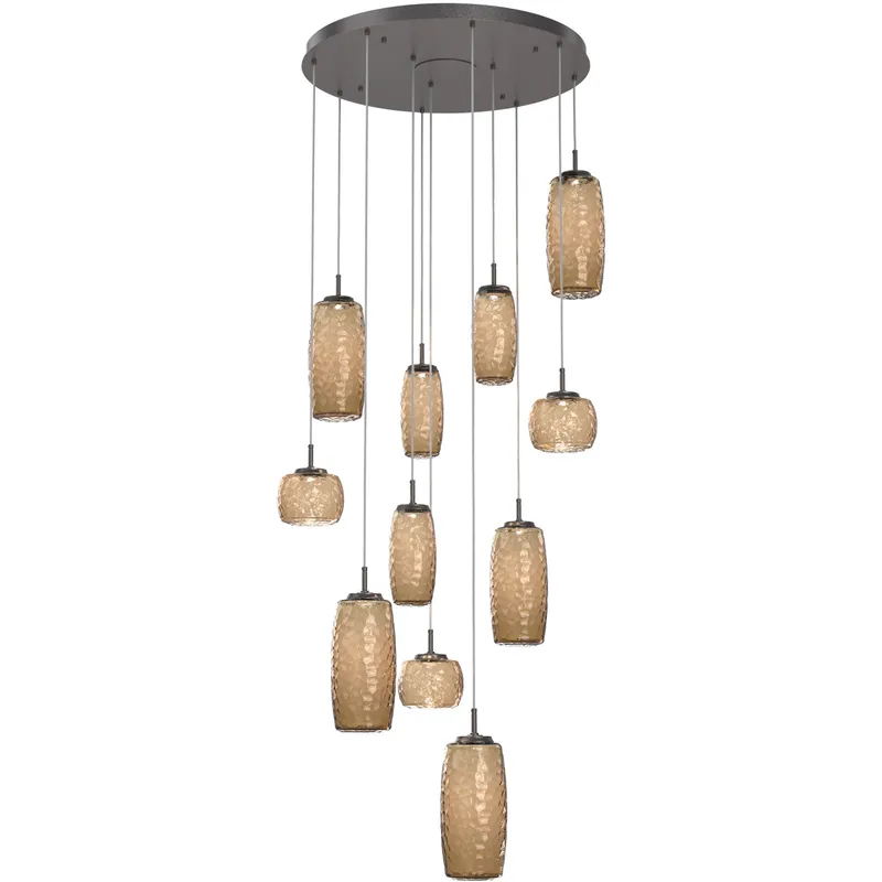 Vessel LED Graphite Multi-Pendant Ceiling Light in Bronze, 2700K LED