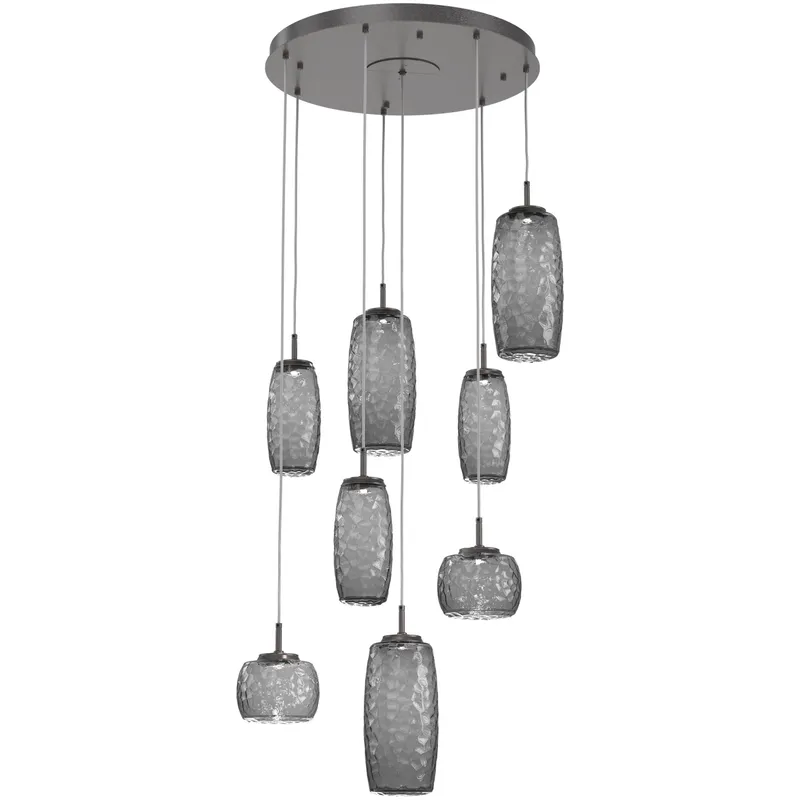 Vessel LED Graphite Multi-Pendant Ceiling Light in 3000K LED, Smoke