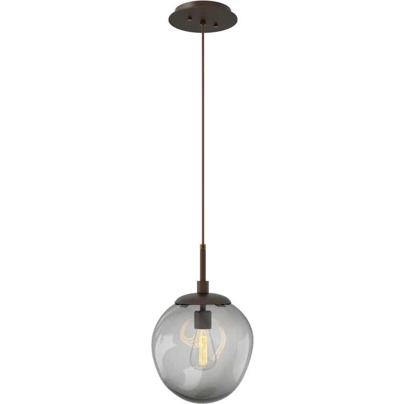 Aster Incandescent 1 Light 10 inch Flat Bronze Pendant Ceiling Light in Smoke Aster