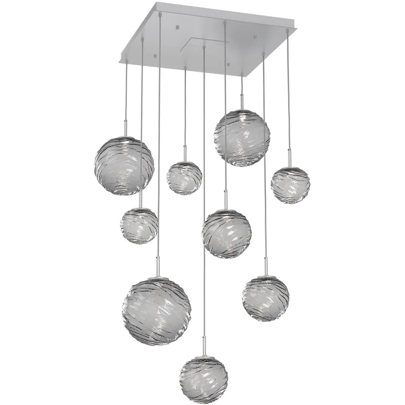 Gaia LED 30 inch Classic Silver Multi-Pendant Ceiling Light in 3000K LED, Smoke