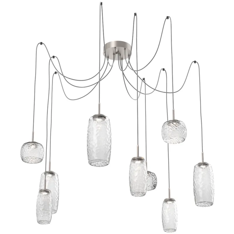 Vessel LED 15.2 inch Metallic Beige Silver Swag Multi-Pendant Ceiling Light in 3000K LED, Clear