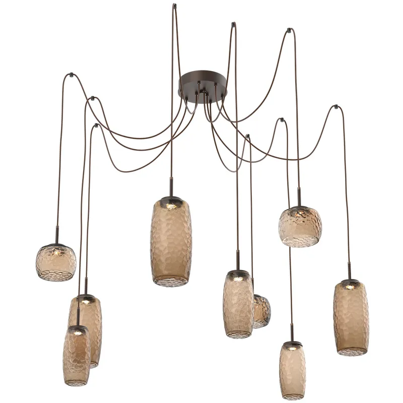 Vessel LED 15.2 inch Flat Bronze Swag Multi-Pendant Ceiling Light in 3000K LED