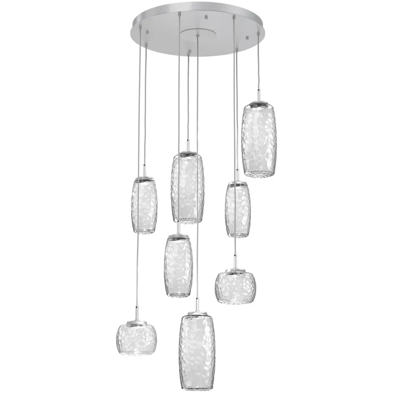 Vessel LED Classic Silver Multi-Pendant Ceiling Light in 3000K LED, Clear