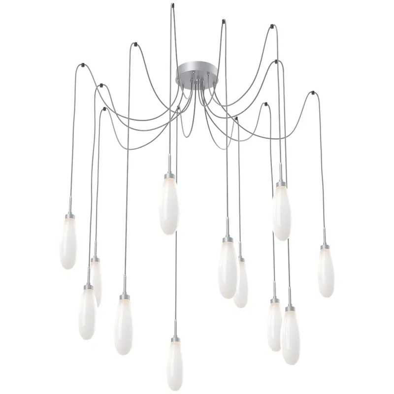 Fiori LED 9 inch Classic Silver Swag Multi-Pendant Ceiling Light