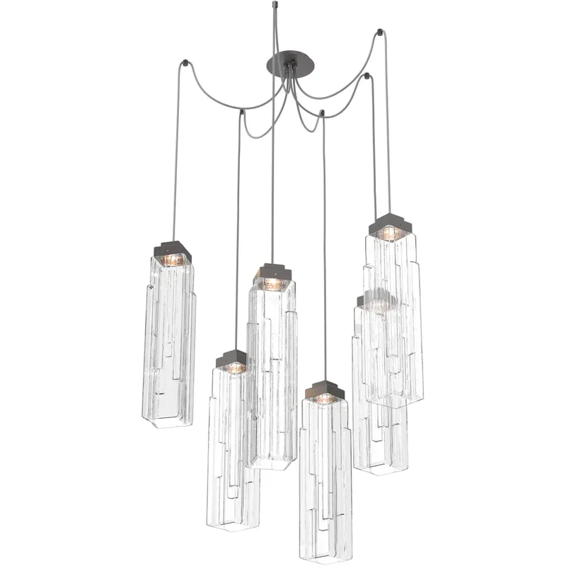 Ledgestone LED 13.5 inch Graphite Swag Multi-Pendant Ceiling Light in 3000K LED