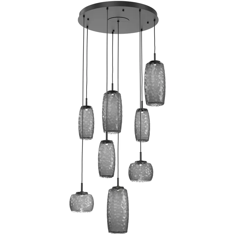 Vessel LED Matte Black Multi-Pendant Ceiling Light in 3000K LED, Smoke