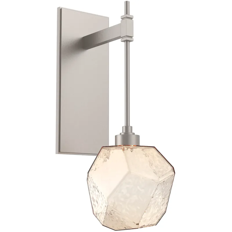 Gem LED 6.3 inch Beige Silver Indoor Sconce Wall Light in Metallic Beige Silver, Amber, 2700K LED, Tempo
