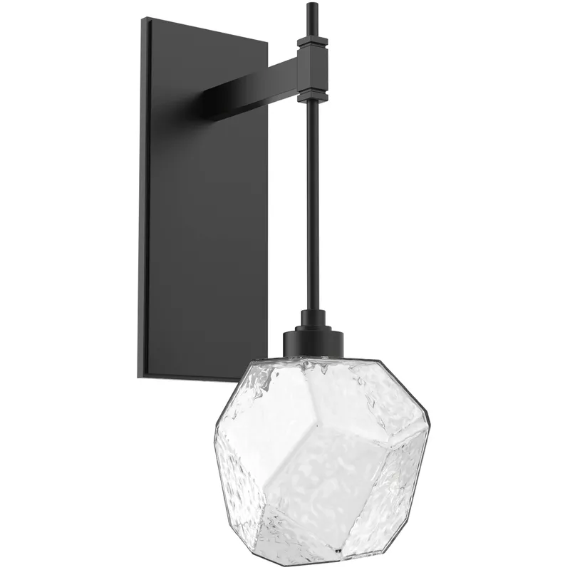 Gem LED 6.3 inch Matte Black Indoor Sconce Wall Light in 3000K LED, Clear, Tempo