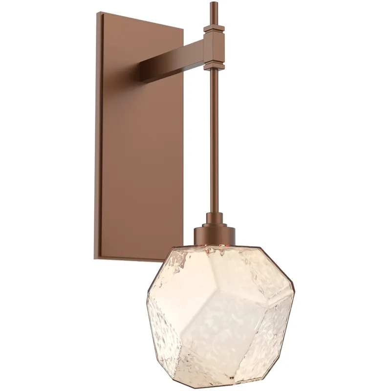 Gem LED 6.3 inch Burnished Bronze Indoor Sconce Wall Light in 3000K LED, Amber, Tempo