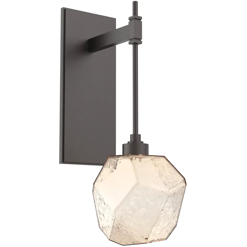 Gem LED 6.3 inch Graphite Indoor Sconce Wall Light in 3000K LED, Amber, Tempo