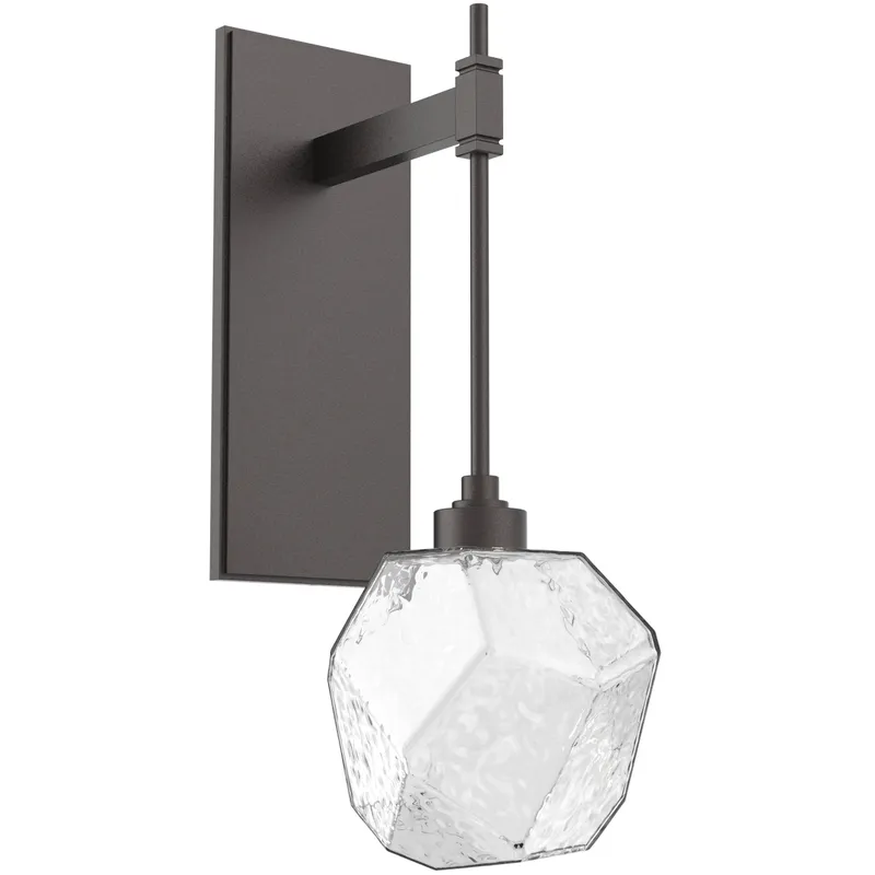 Gem LED 6.3 inch Graphite Indoor Sconce Wall Light in Clear, 2700K LED, Tempo