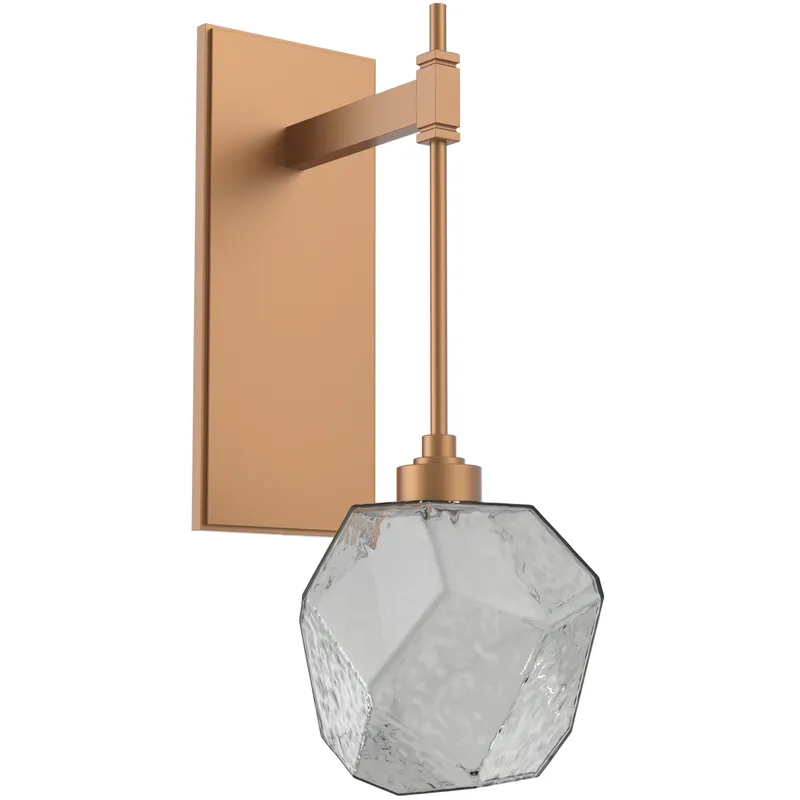 Gem LED 6.3 inch Novel Brass Indoor Sconce Wall Light in 3000K LED, Smoke, Tempo