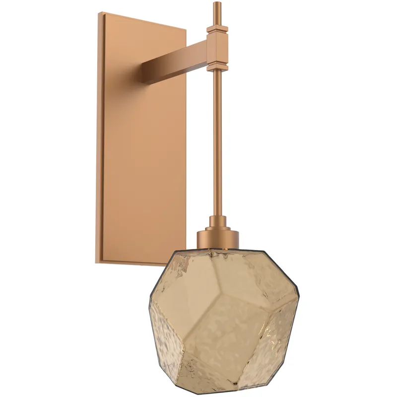 Gem LED 6.3 inch Novel Brass Indoor Sconce Wall Light in Bronze, 2700K LED, Tempo