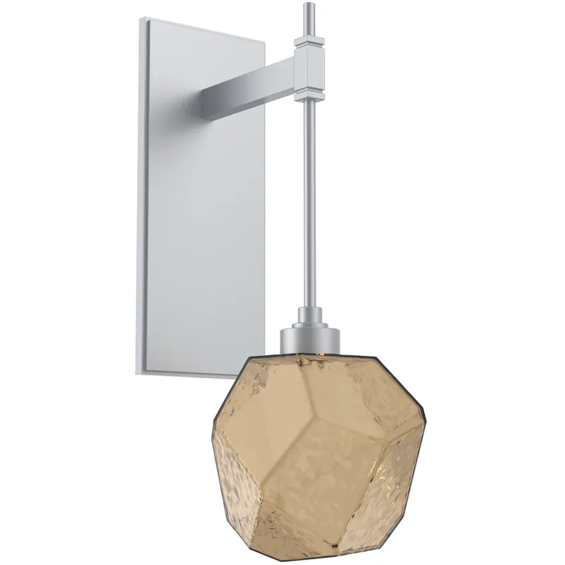 Gem LED 6.3 inch Classic Silver Indoor Sconce Wall Light in Bronze, 2700K LED, Tempo