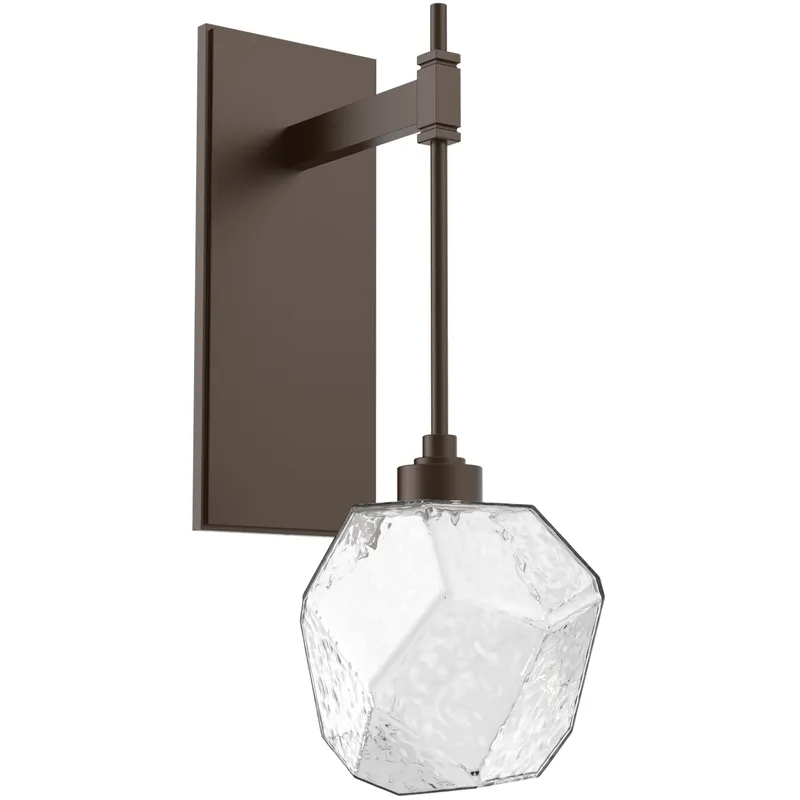 Gem LED 6.3 inch Flat Bronze Indoor Sconce Wall Light in 3000K LED, Clear, Tempo