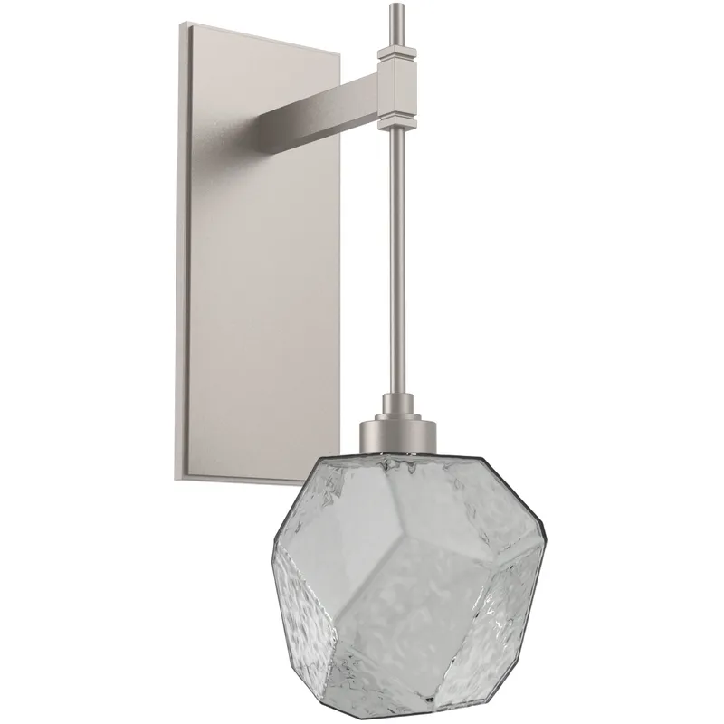 Gem LED 6.3 inch Beige Silver Indoor Sconce Wall Light in Metallic Beige Silver, Smoke, 2700K LED, Tempo