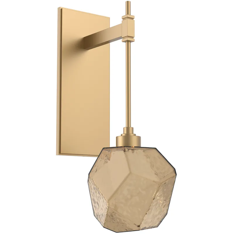 Gem LED 6.3 inch Gilded Brass Indoor Sconce Wall Light in 3000K LED, Bronze, Tempo