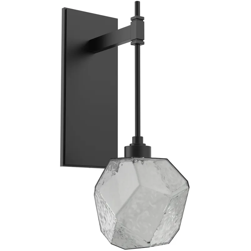 Gem LED 6.3 inch Matte Black Indoor Sconce Wall Light in Smoke, 2700K LED, Tempo