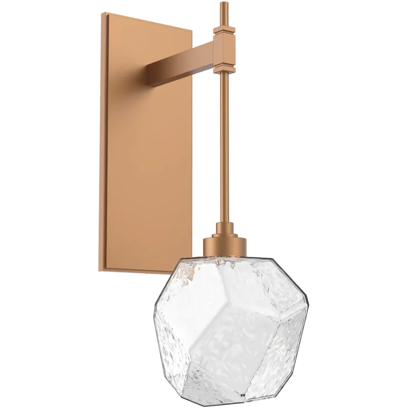 Gem LED 6.3 inch Novel Brass Indoor Sconce Wall Light in 3000K LED, Clear, Tempo