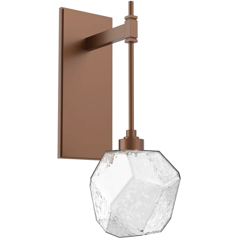 Gem LED 6.3 inch Burnished Bronze Indoor Sconce Wall Light in Clear, 2700K LED, Tempo