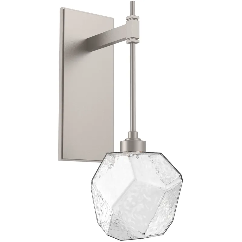 Gem LED 6.3 inch Beige Silver Indoor Sconce Wall Light in 3000K LED, Metallic Beige Silver, Clear, Tempo