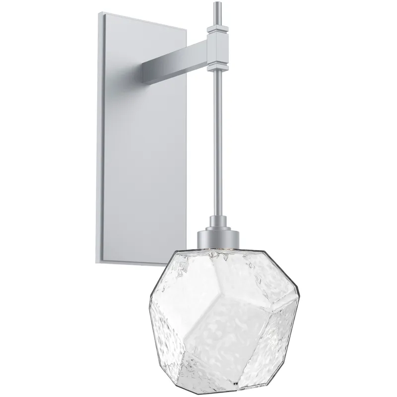 Gem LED 6.3 inch Classic Silver Indoor Sconce Wall Light in Clear, 2700K LED, Tempo