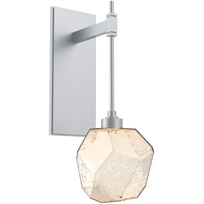 Gem LED 6.3 inch Classic Silver Indoor Sconce Wall Light in 3000K LED, Amber, Tempo