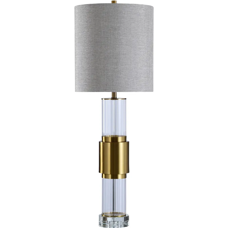 Whitlam 43 inch 150.00 watt Brass/Clear/Light Grey Table Lamp Portable Light