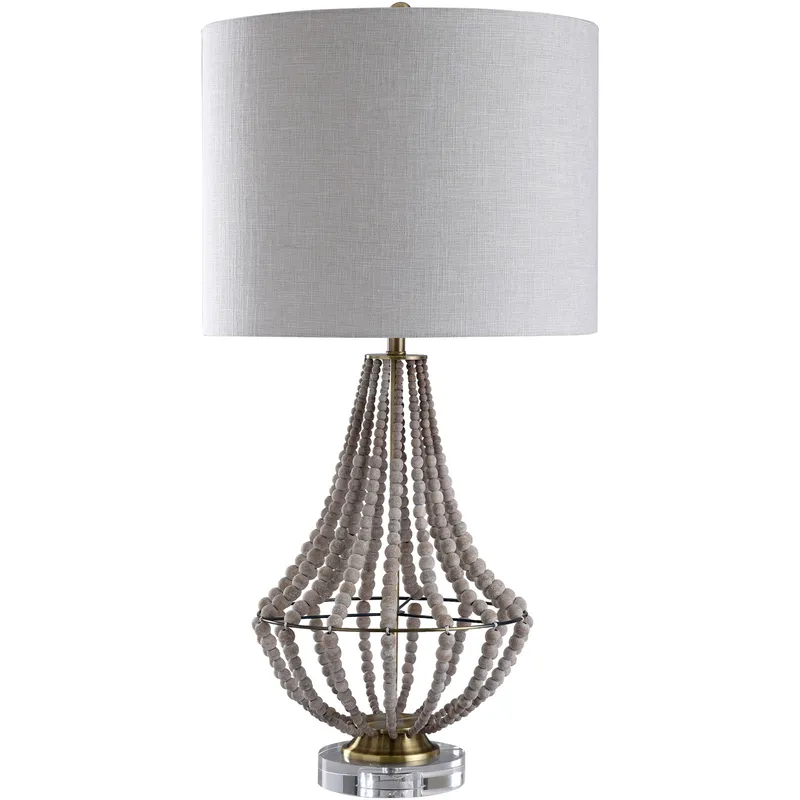 Aurora 37.5 inch 150 watt Natural and Off-White Table Lamp Portable Light