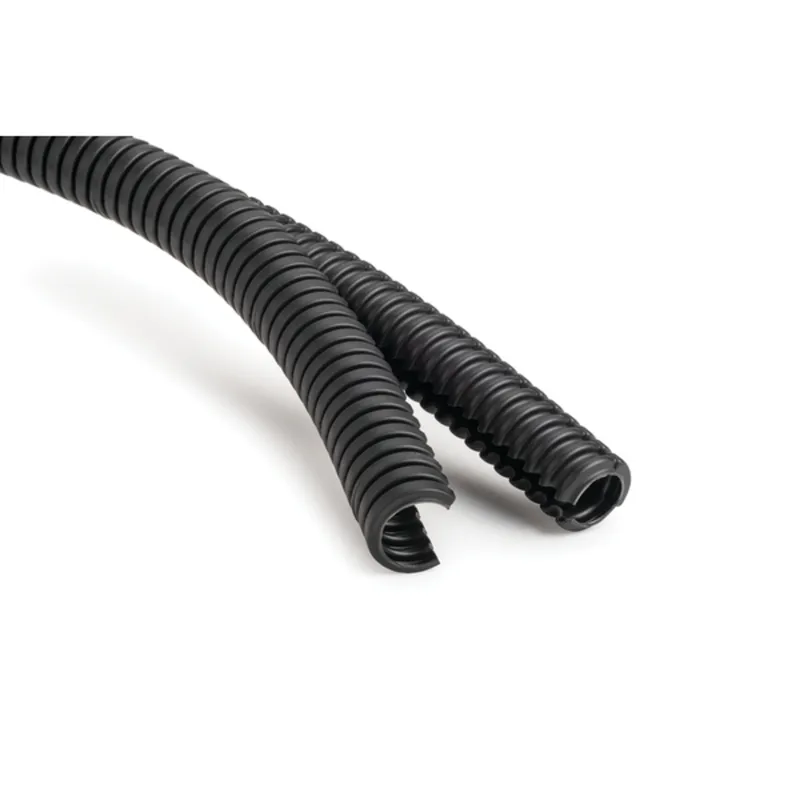 HelaGuard Non-Metallic Conduit, Double Slit, 1.50" Dia, PP, Black, 82 ft/Std. Reel