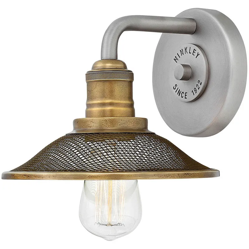 Rigby 1 Light 8.75 inch Antique Nickel with Heritage Brass Vanity Light Wall Light