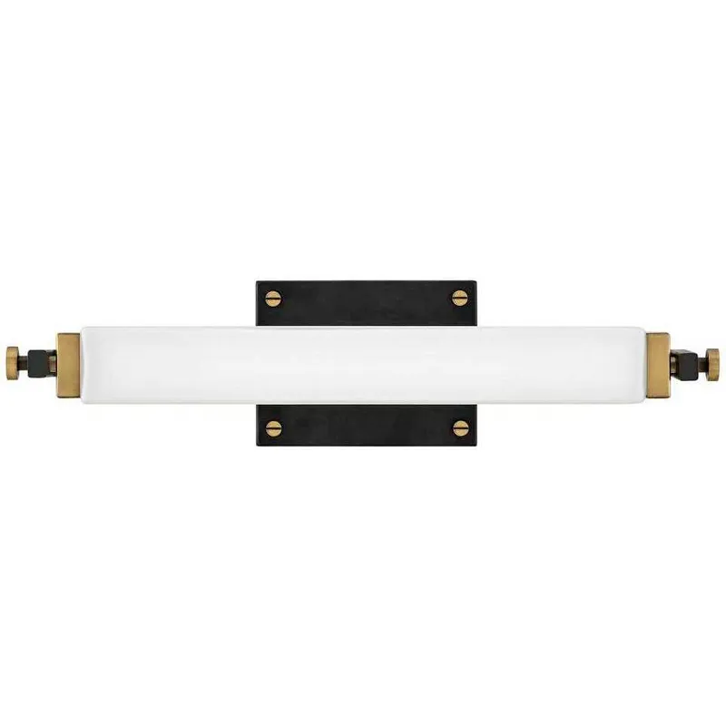 Rollins LED 18 inch Black with Heritage Brass Bath Light Wall Light in Black / Heritage Brass